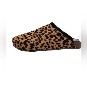 Johnny Was Cheetah Print Genuine Calf Hair Mule Size 10 New with Bag